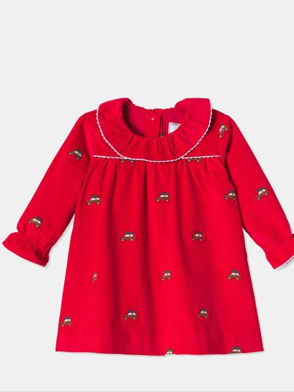 CPC Red Dress Car Christmas Tree Embroidered 3/6 Months